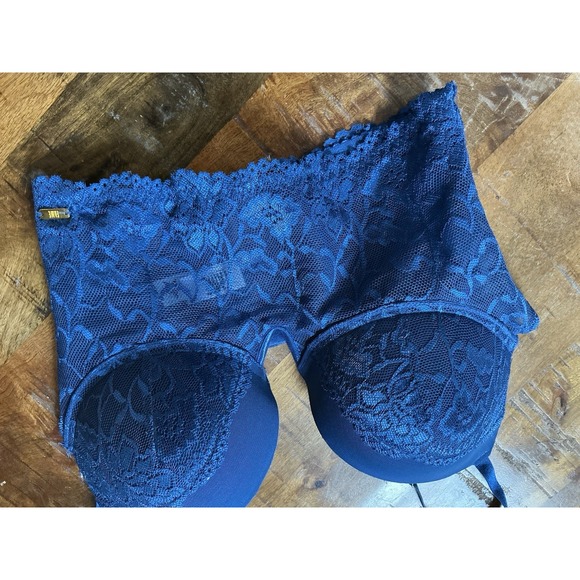 Fredricks of Hollywood FAME Long Line Corset Bustier Bra Sz: 34C Royal Blue EUC - Picture 2 of 7